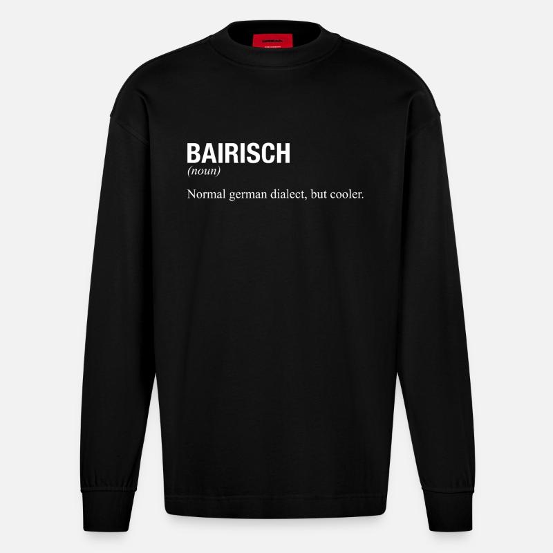 BAIRISCH Bayrisch - Heavyweight Oversized Organic Langarmshirt Made in EU - SOLID BLACK