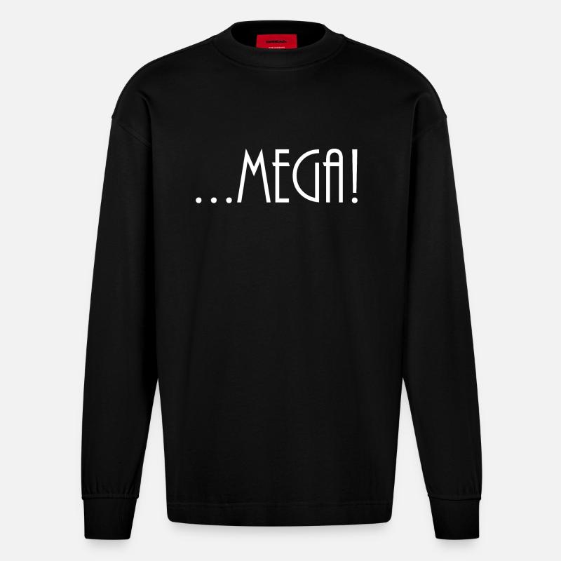 Mega - Heavyweight Oversized Organic Langarmshirt Made in EU - SOLID BLACK