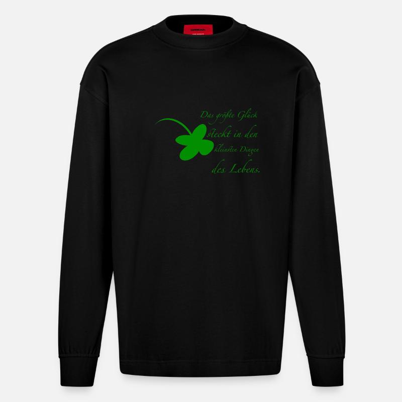 Glück - Heavyweight Oversized Organic Langarmshirt Made in EU - SOLID BLACK