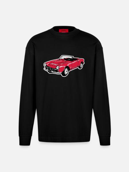 Oldtimer Cabrio (3 Col.) - Heavyweight Oversized Organic Langarmshirt Made in EU - SOLID BLACK