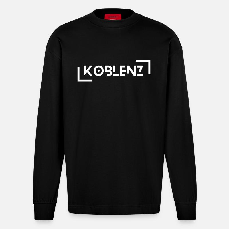 Koblenz - Heavyweight Oversized Organic Langarmshirt Made in EU - SOLID BLACK