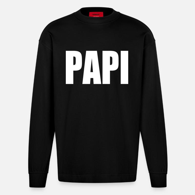 Papi - Heavyweight Oversized Organic Langarmshirt Made in EU - SOLID BLACK