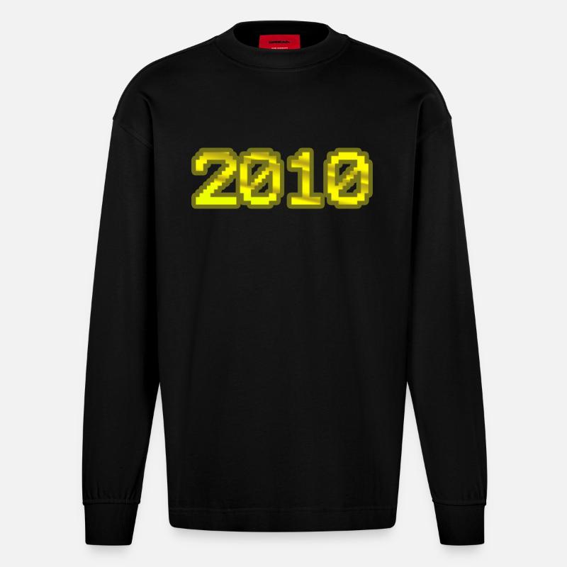 Nerd 2010 - Heavyweight Oversized Organic Langarmshirt Made in EU - SOLID BLACK