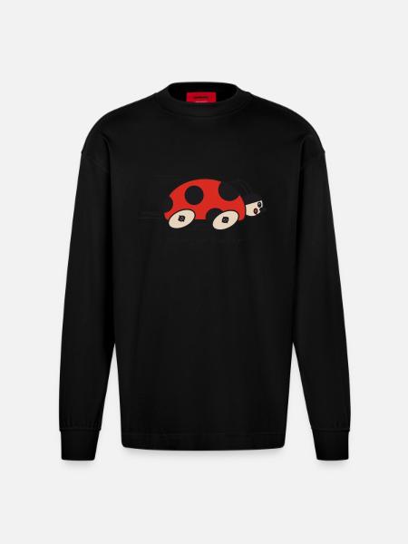 Flotter Käfer - Heavyweight Oversized Organic Langarmshirt Made in EU - SOLID BLACK