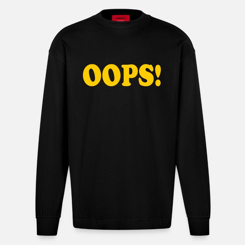 Oops - Heavyweight Oversized Organic Langarmshirt Made in EU - SOLID BLACK