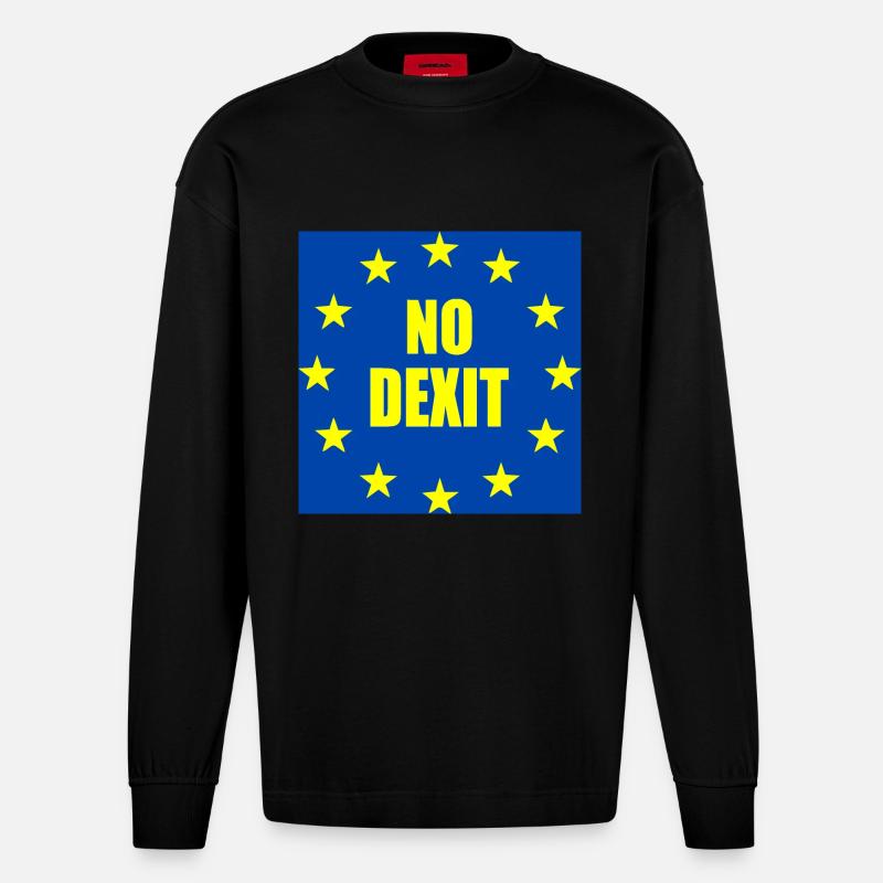 No dexit - Heavyweight Oversized Organic Langarmshirt Made in EU - SOLID BLACK