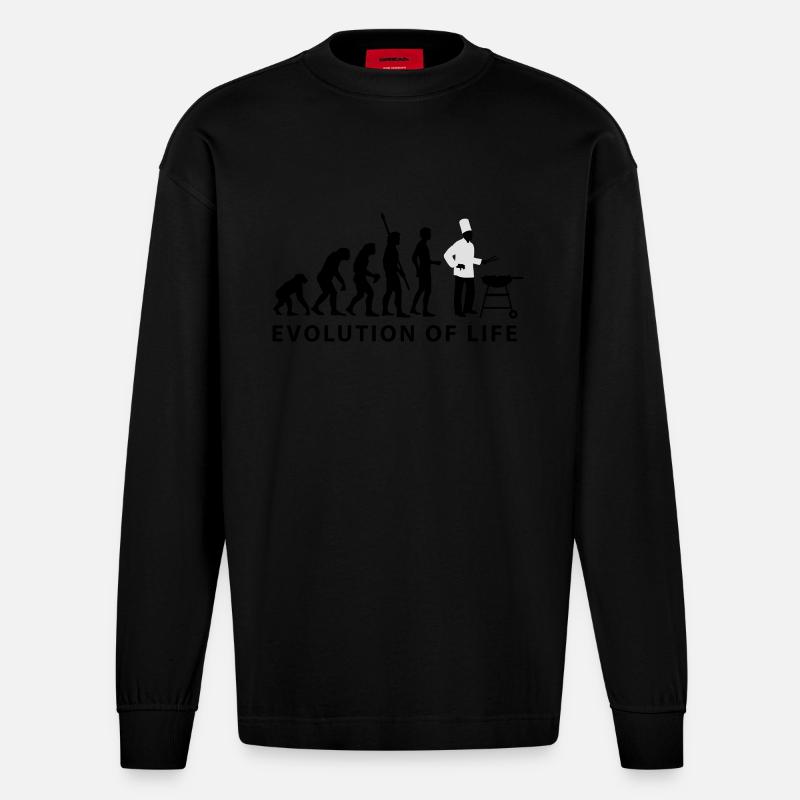 evolution_grill_e_2c - Heavyweight Oversized Organic Langarmshirt Made in EU - SOLID BLACK