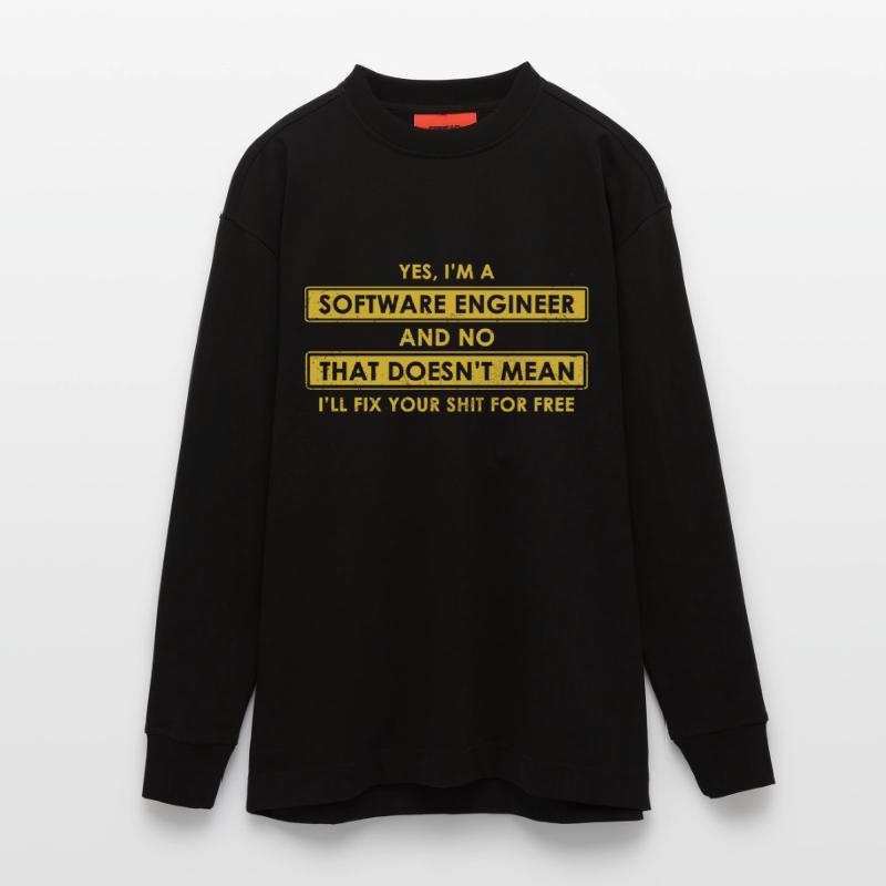 software Engineer Heavyweight Oversized Organic Longsleeve Shirt Made in EU