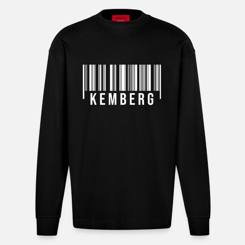 Kemberg Strichcode - Heavyweight Oversized Organic Langarmshirt Made in EU - SOLID BLACK