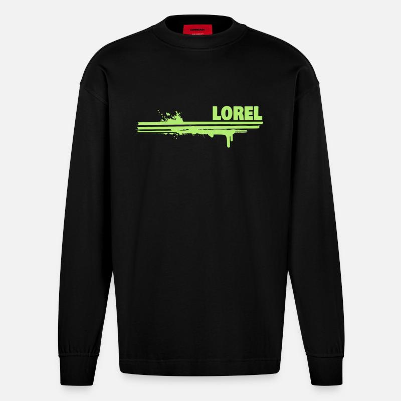 Farbklecks Lorel - Heavyweight Oversized Organic Langarmshirt Made in EU - SOLID BLACK