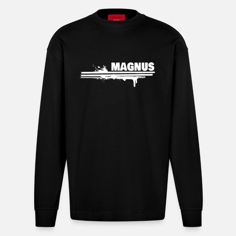 Farbklecks Magnus - Heavyweight Oversized Organic Langarmshirt Made in EU - SOLID BLACK