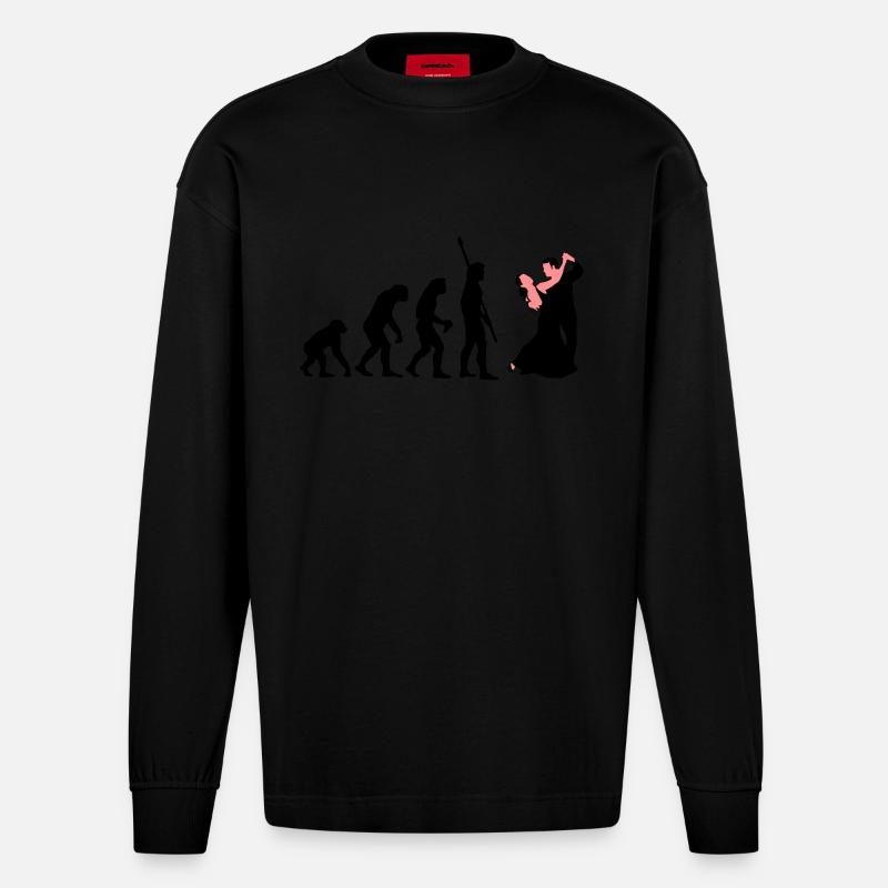 evolution_tanzpaar_a_2c - Manches longues bio épais oversize fabriqué en UE - SOLID BLACK