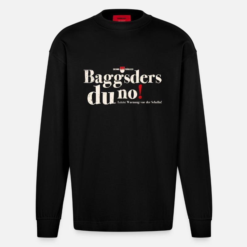 T shirt baggsd - Heavyweight Oversized Organic Langarmshirt Made in EU - SOLID BLACK