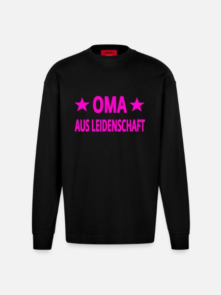 Oma - Heavyweight Oversized Organic Langarmshirt Made in EU - SOLID BLACK