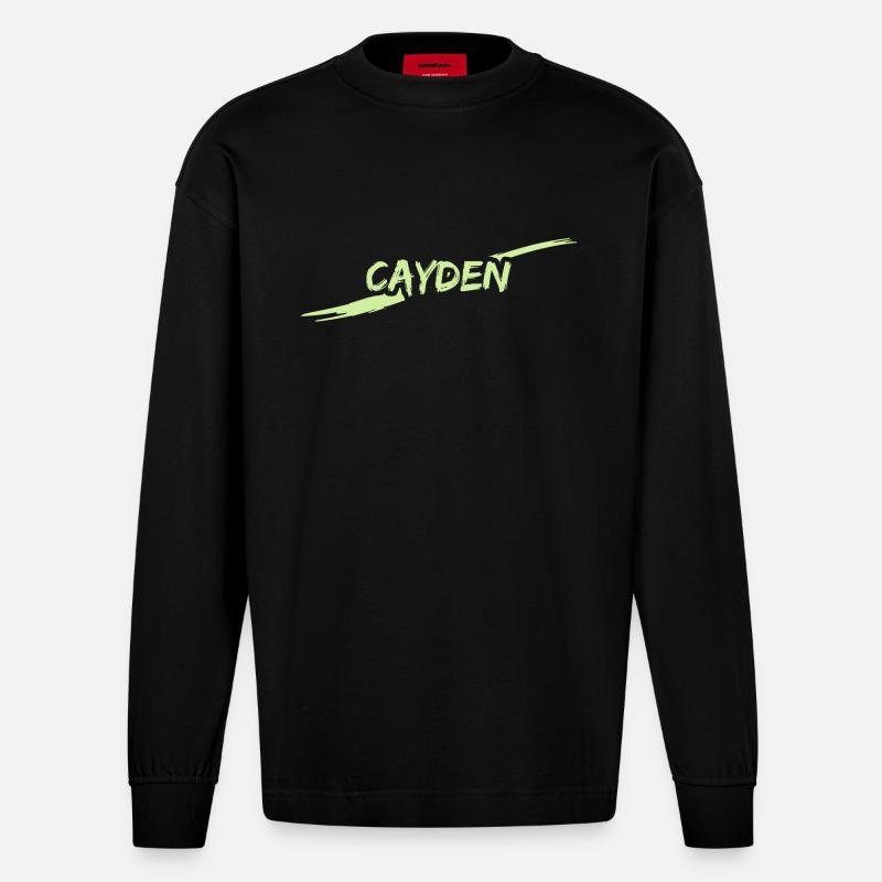 Cayden als Cayden - Heavyweight Oversized Organic Langarmshirt Made in EU - SOLID BLACK