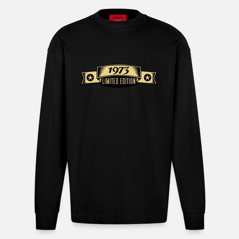1973 - Heavyweight Oversized Organic Langarmshirt Made in EU - SOLID BLACK