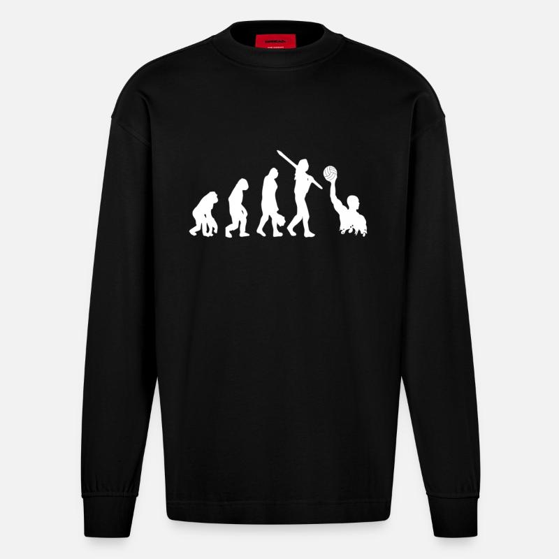 Wasserball Evolution - Heavyweight Oversized Organic Langarmshirt Made in EU - SOLID BLACK