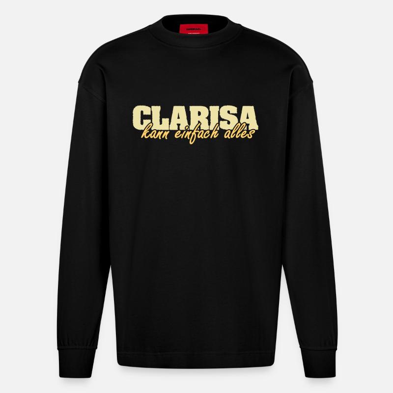Frau Clarisa - Heavyweight Oversized Organic Langarmshirt Made in EU - SOLID BLACK