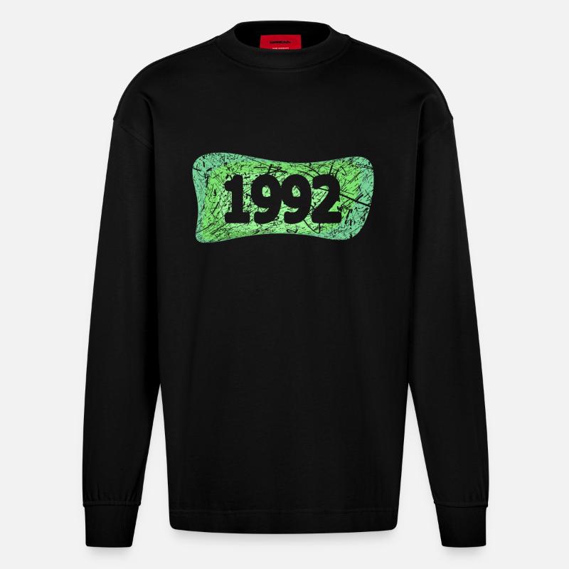 Scratch 1992 - Heavyweight Oversized Organic Longsleeve Shirt Made in EU - SOLID BLACK