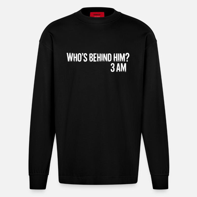 HINTER IHM - Heavyweight Oversized Organic Langarmshirt Made in EU - SOLID BLACK