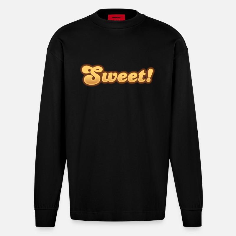 Süßes - Heavyweight Oversized Organic Langarmshirt Made in EU - SOLID BLACK