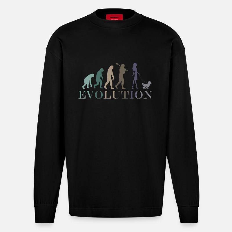 PUDEL EVOLUTION WEIBLICH - Heavyweight Oversized Organic Langarmshirt Made in EU - SOLID BLACK