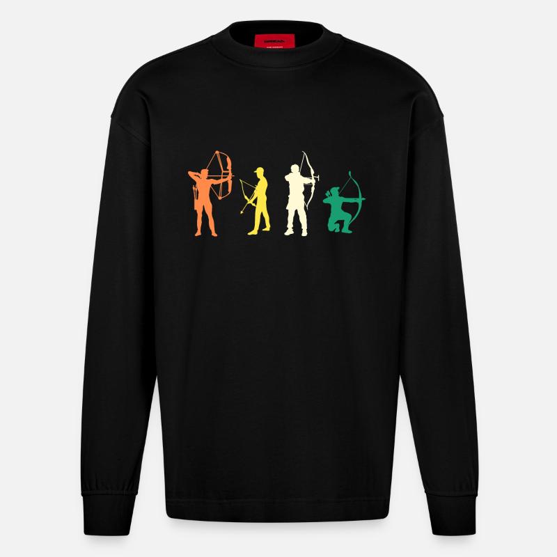 Archer Evolution Archery - Heavyweight Oversized Organic Longsleeve Shirt Made in EU - SOLID BLACK