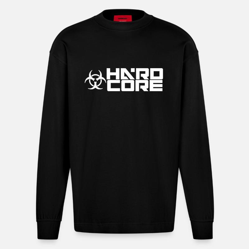 hard-core5 - Manches longues bio épais oversize fabriqué en UE - SOLID BLACK
