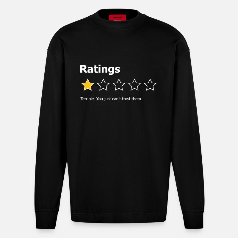 Die Einschaltquoten sind schrecklich - Heavyweight Oversized Organic Langarmshirt Made in EU - SOLID BLACK