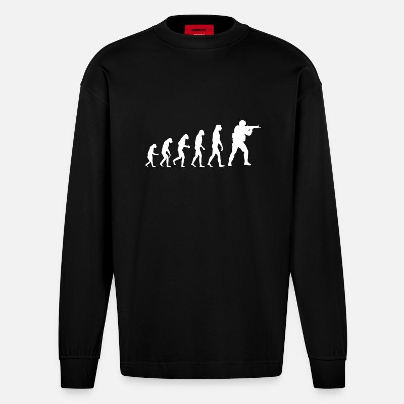 Evolution Gaming - Manches longues bio épais oversize fabriqué en UE - SOLID BLACK