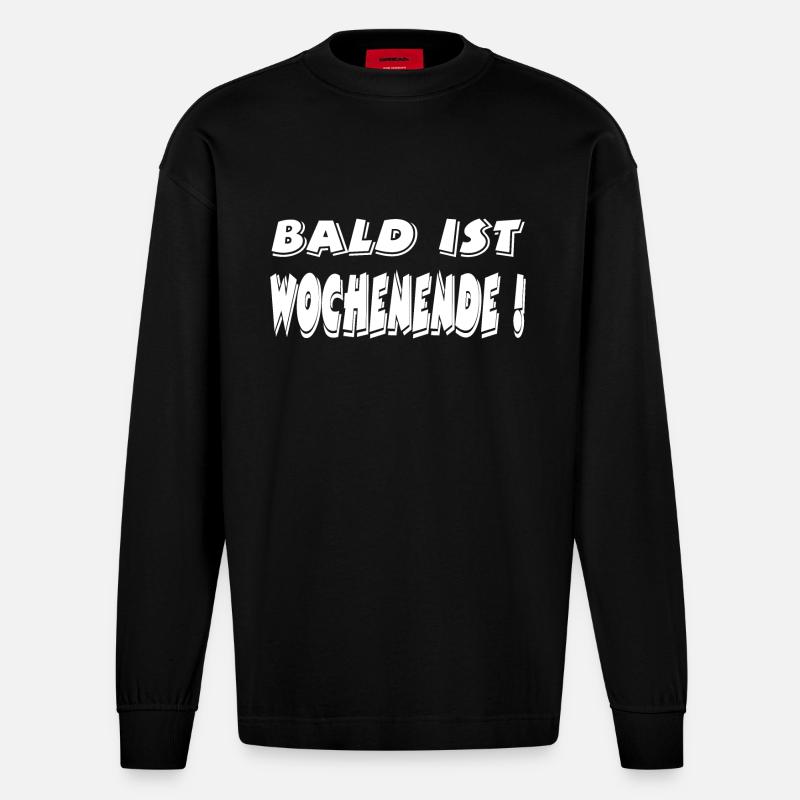 Wochenende - Heavyweight Oversized Organic Langarmshirt Made in EU - SOLID BLACK