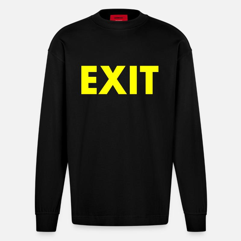 Exit - Heavyweight Oversized Organic Langarmshirt Made in EU - SOLID BLACK