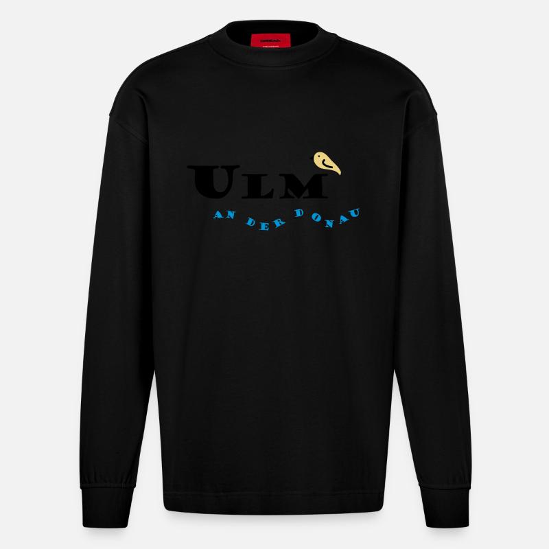 Ulm - Heavyweight Oversized Organic Langarmshirt Made in EU - SOLID BLACK
