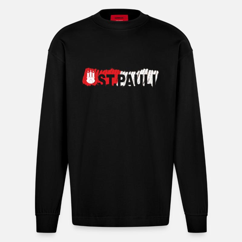 ST.Pauli 2FB - Heavyweight Oversized Organic Langarmshirt Made in EU - SOLID BLACK