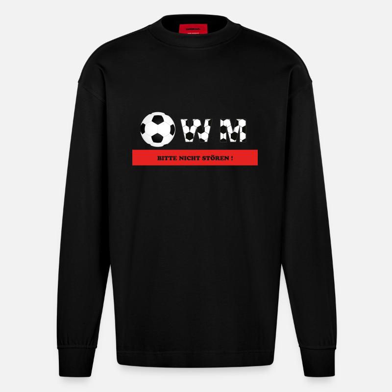 WM Bitte nicht stören! - Heavyweight Oversized Organic Langarmshirt Made in EU - SOLID BLACK