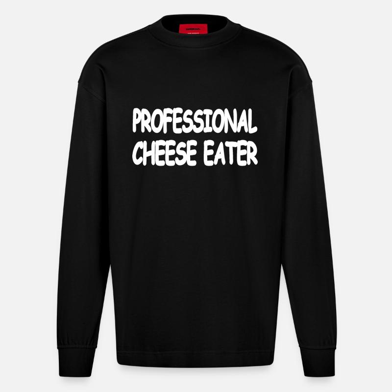 Käse - Heavyweight Oversized Organic Langarmshirt Made in EU - SOLID BLACK