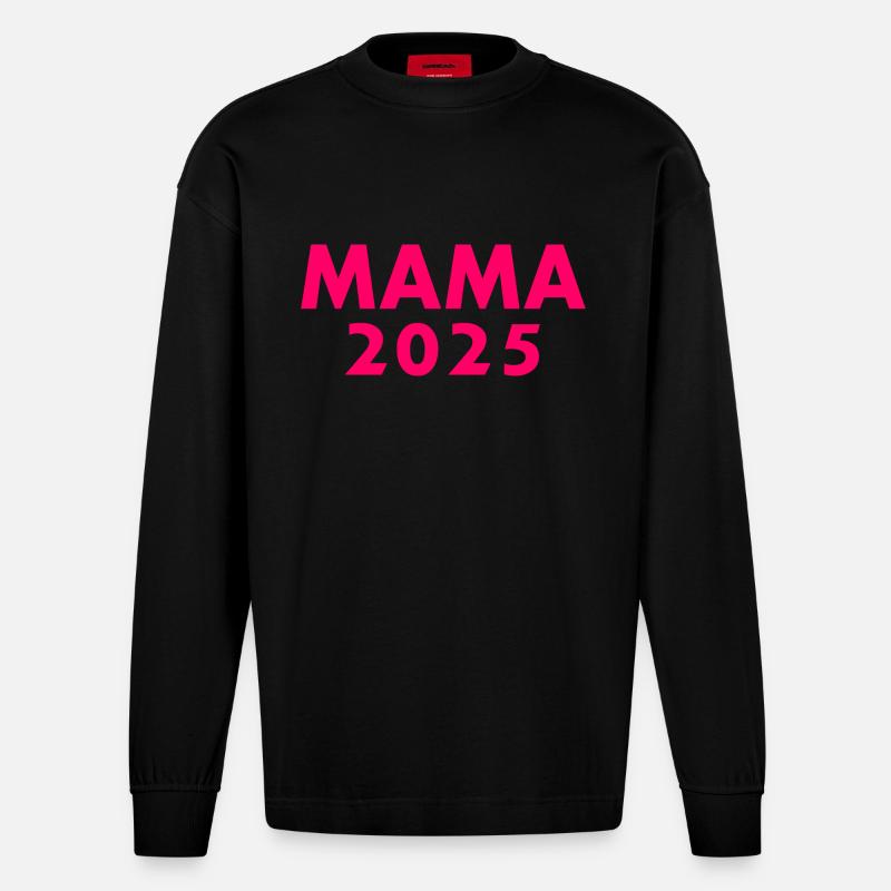 Mama 2025 - Heavyweight Oversized Organic Langarmshirt Made in EU - SOLID BLACK