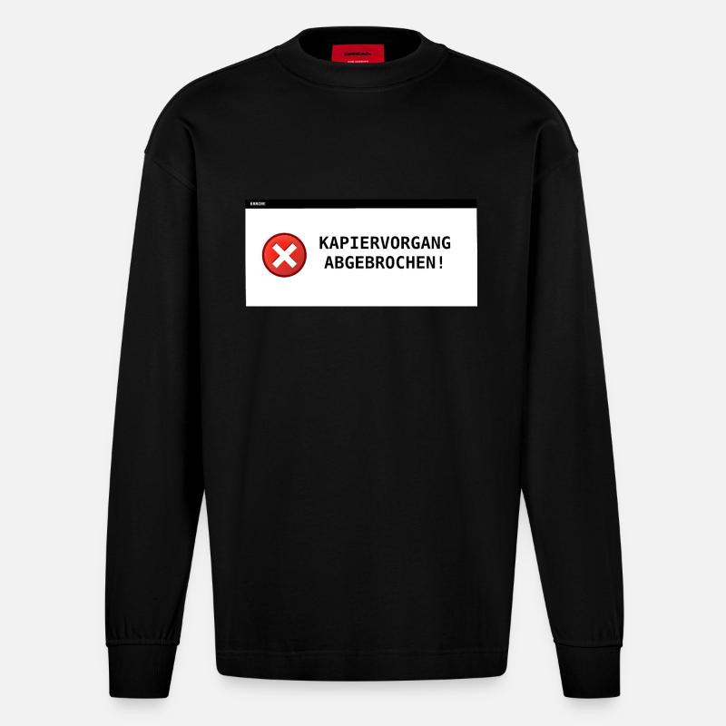 Processus de copie interrompu - Manches longues bio épais oversize fabriqué en UE - SOLID BLACK