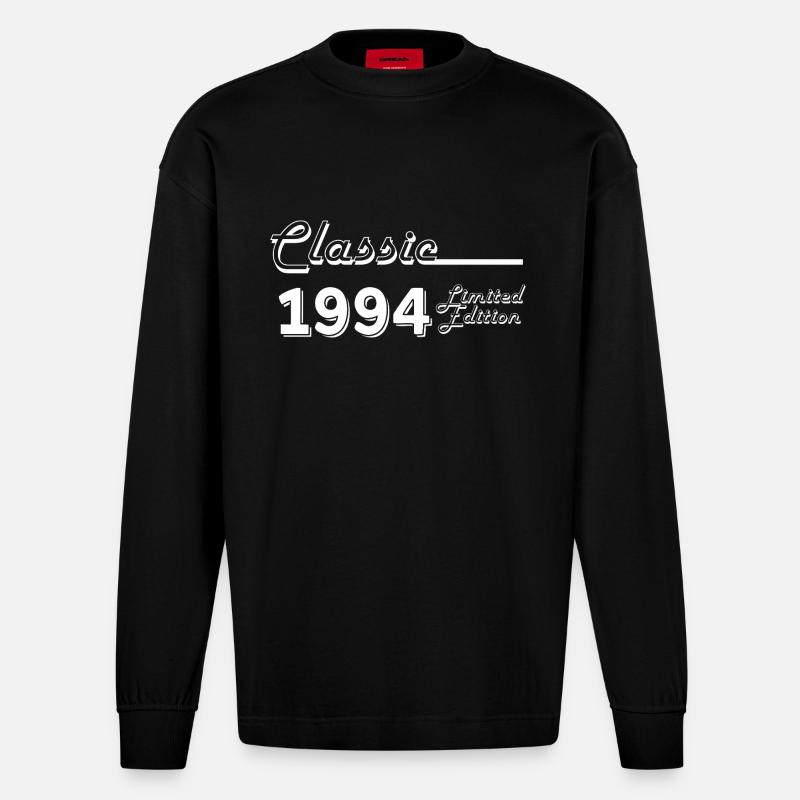 Classic 1994 édition limitée - Manches longues bio épais oversize fabriqué en UE - SOLID BLACK