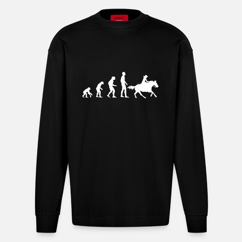 Evolution Western - Heavyweight Oversized Organic Longsleeve Shirt Made in EU - SOLID BLACK