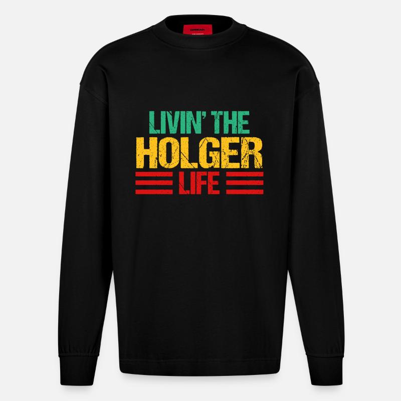 Holger - Heavyweight Oversized Organic Langarmshirt Made in EU - SOLID BLACK