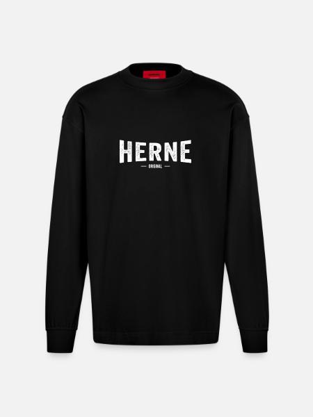 Herne Original - Heavyweight Oversized Organic Langarmshirt Made in EU - SOLID BLACK