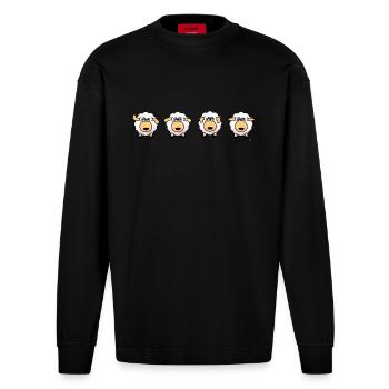 Schafoozius - Heavyweight Oversized Organic Langarmshirt Made in EU - SOLID BLACK - Vorne