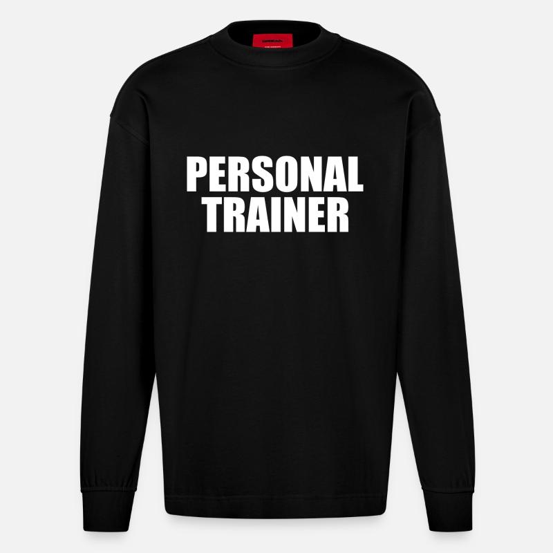 Personal trainer - Heavyweight Oversized Organic Langarmshirt Made in EU - SOLID BLACK