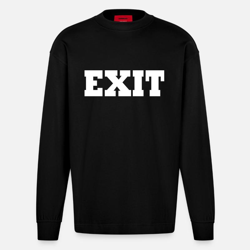 Exit - Heavyweight Oversized Organic Langarmshirt Made in EU - SOLID BLACK