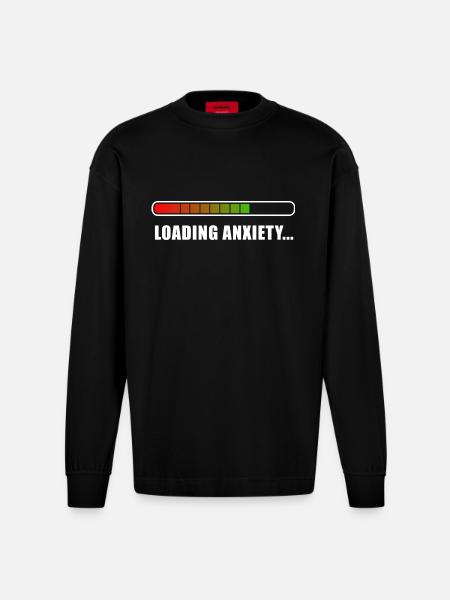 Loading Anxiety... - Heavyweight Oversized Organic Longsleeve Shirt Made in EU - SOLID BLACK