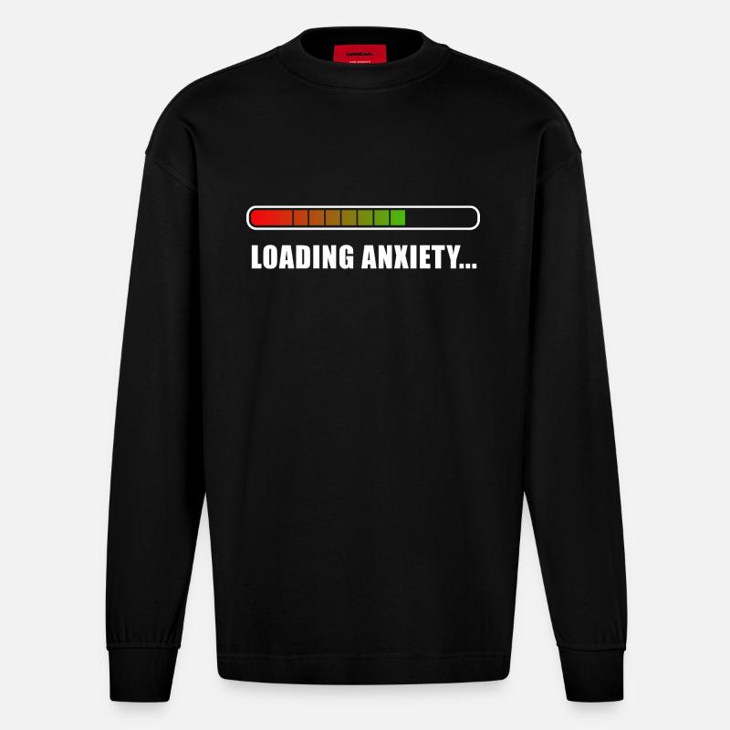 Loading L’anxiété... - Manches longues bio épais oversize fabriqué en UE - SOLID BLACK