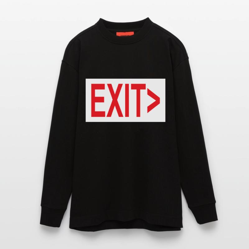 Exit / Exit / Emergency Exit Heavyweight Oversized Organic Longsleeve Shirt Made in EU