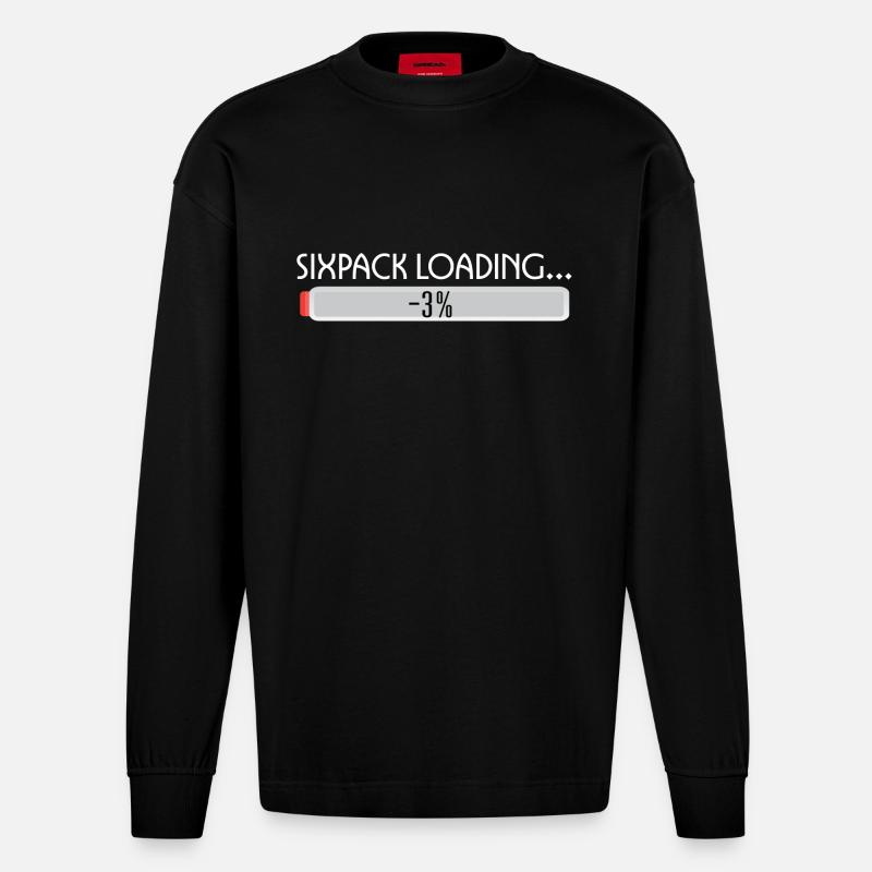 SIXPACK LOADING-2 - Manches longues bio épais oversize fabriqué en UE - SOLID BLACK