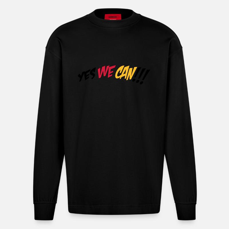 Fußball EM - Heavyweight Oversized Organic Langarmshirt Made in EU - SOLID BLACK